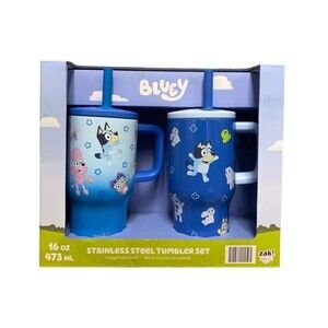 Zak Designs Licensed Stainless Steel Tumbler Set with Straws, 2-Pack, 16 oz New